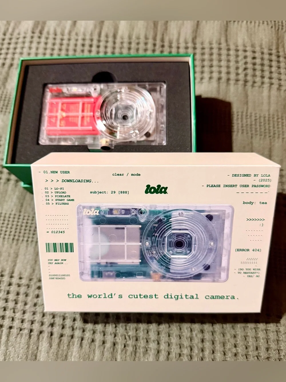 Lola Clear Shell Digital Camera + SD Card and Card Adapter